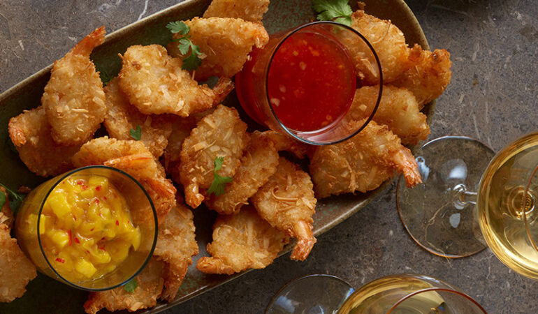 Coconut Shrimp Paired with Sweet & Tangy Mango Chutney Dipping Sauce