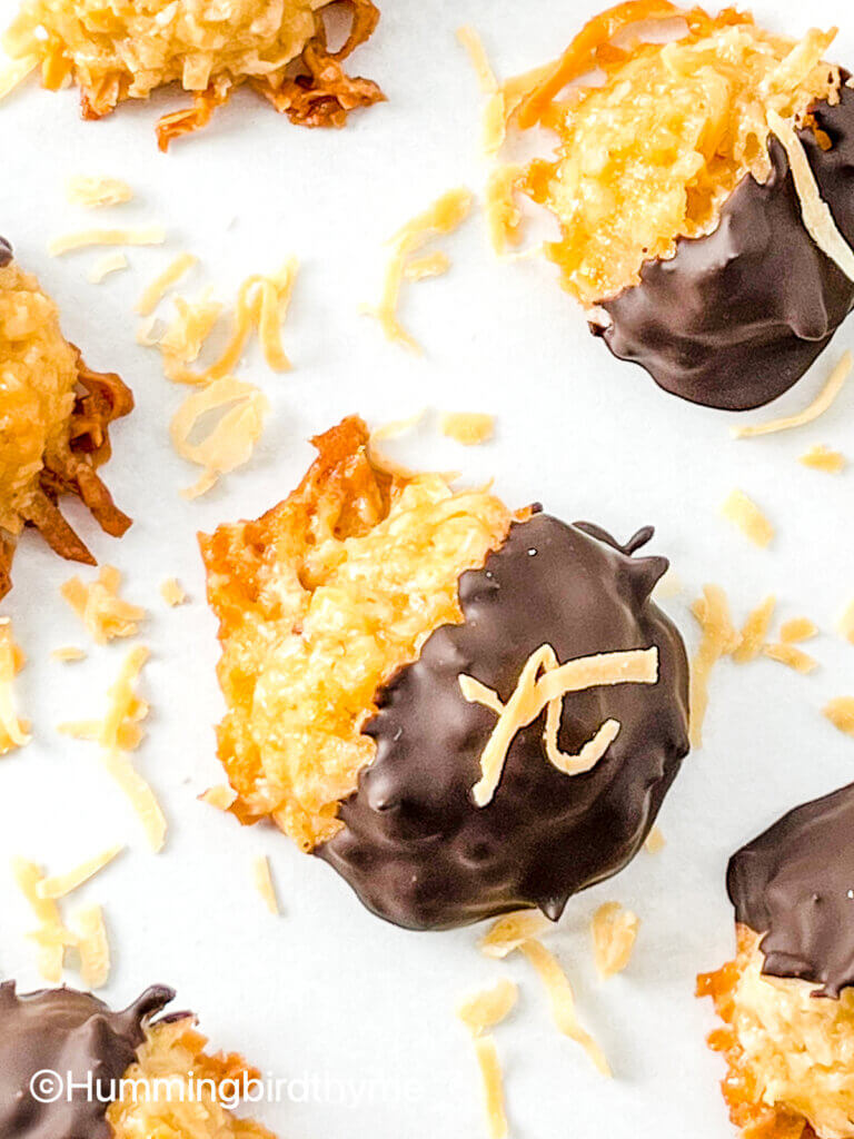 Simple Chocolate Dipped Coconut Macaroons - Perfect for Beginners