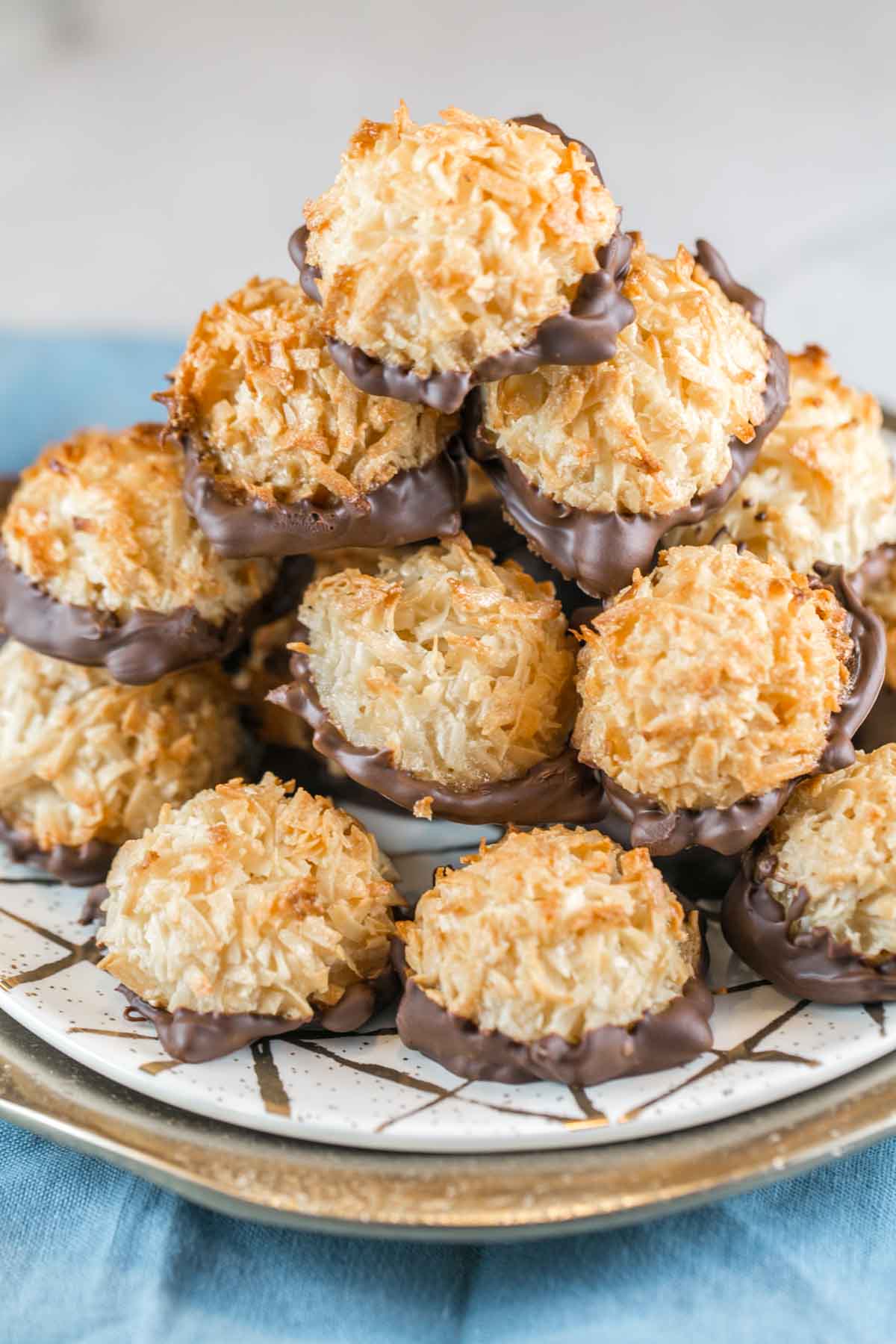 Simple Chocolate Dipped Coconut Macaroons - Perfect for Beginners