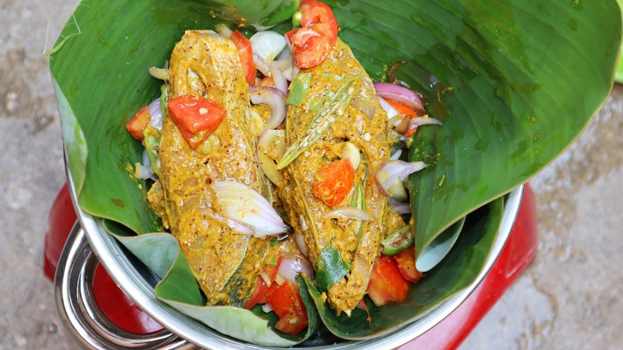 Banana Leaf Steamed Fish Recipe  Healthy Cooking on YouTube