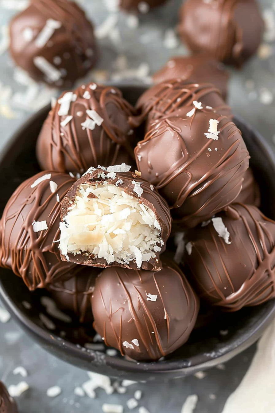 Irresistible Coconut Balls Dipped in Chocolate – Easy No-Bake Recipe