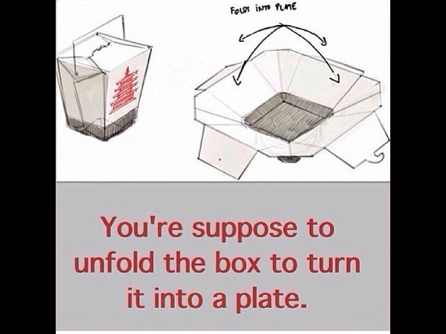 Did You Know Your Chinese Takeout Box Turns into a Plate? Heres How