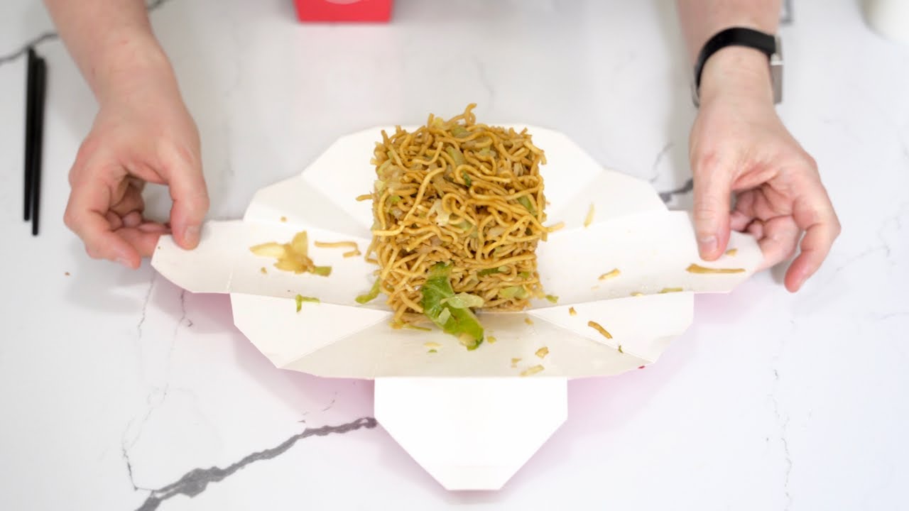 Unfold a Chinese Takeout Box for an Instant Plate: A Simple Trick