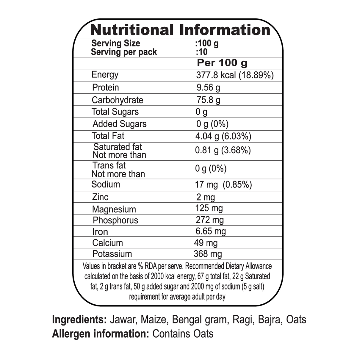 gluten free atta ingredients