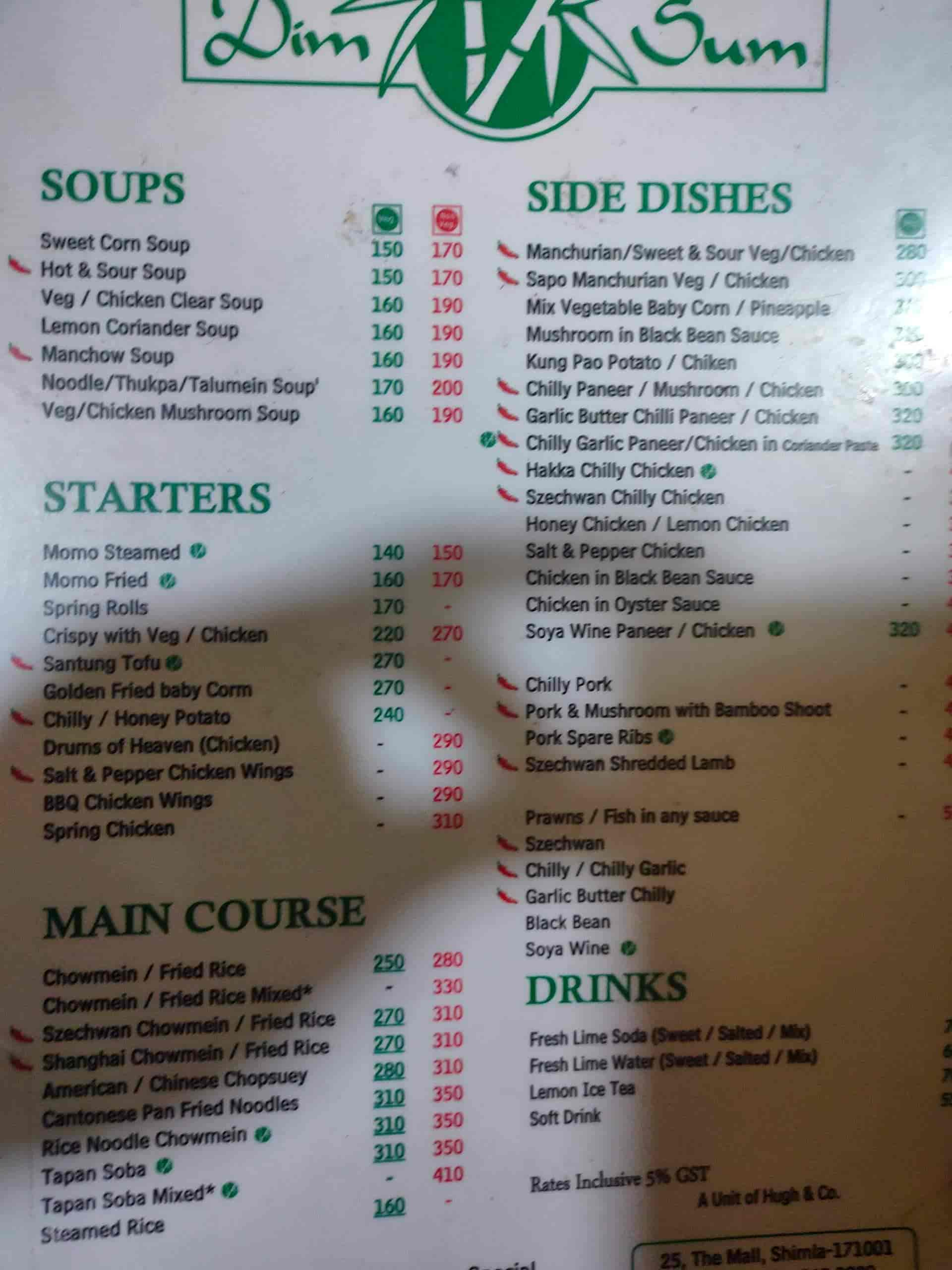 Discover the Dim Sum Menu in Shimla: Delicious Options & Pricing