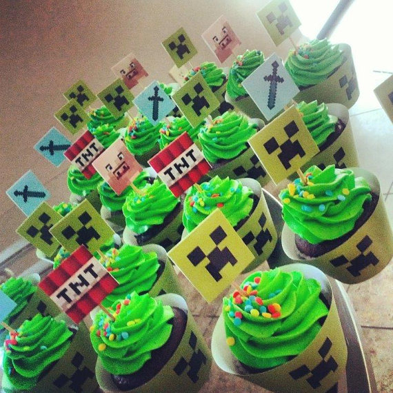 Best Minecraft Party Food: Creeper Cupcakes & TNT Sandwiches